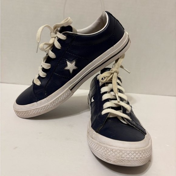 Converse One Star blue leather low top sneakers junior size 4.5 - Picture 11 of 11